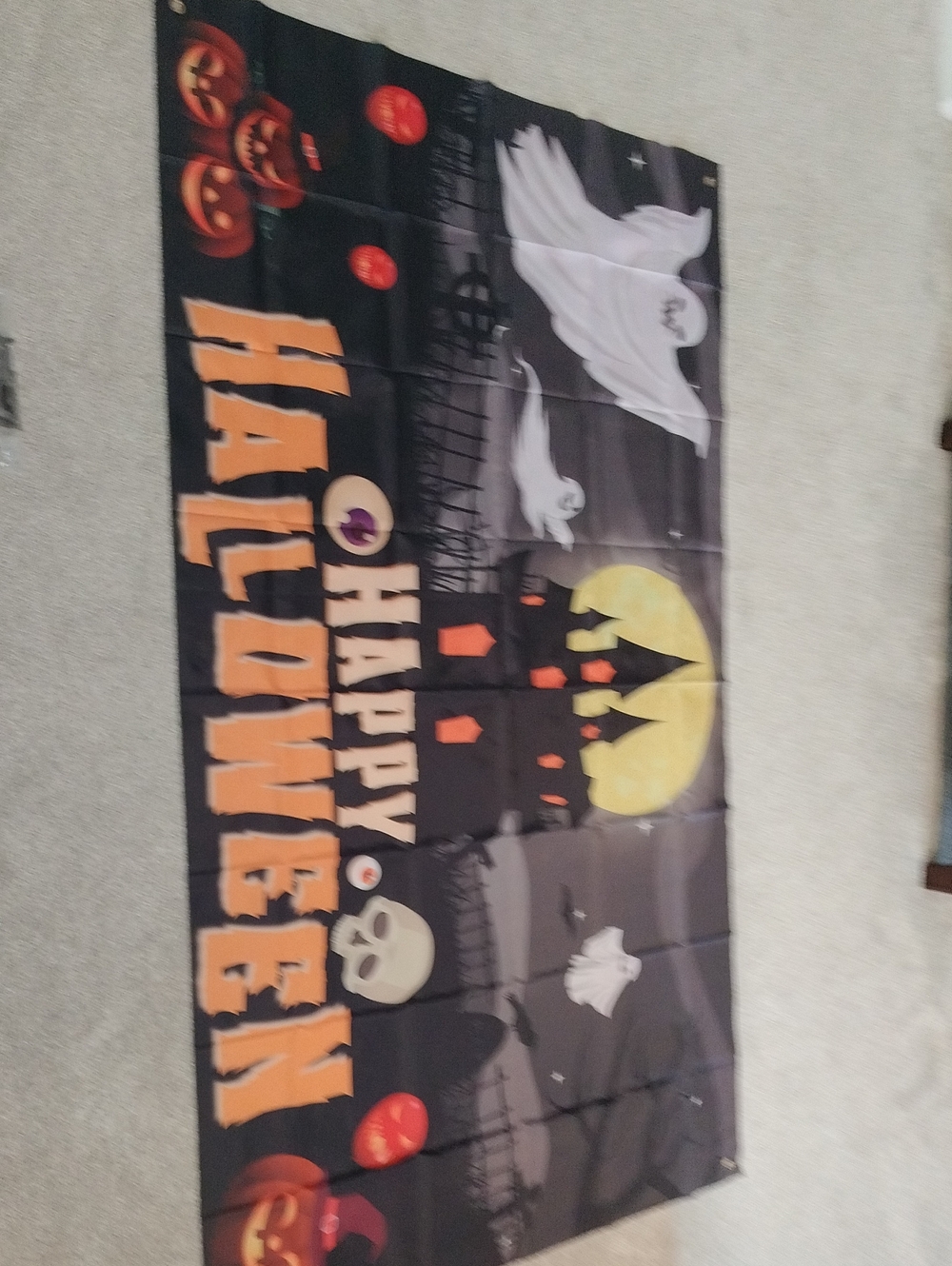 Happy Halloween Banner - Ghosts, Castle & Pumpkins